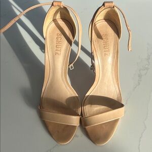 SCHUTZ Beige Ankle Strap Sandals